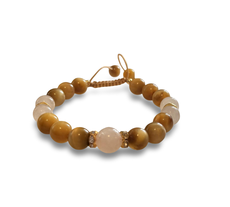 Rose Quartz & Golden Tiger’s Eye A pairing that supports both love and confidence.
