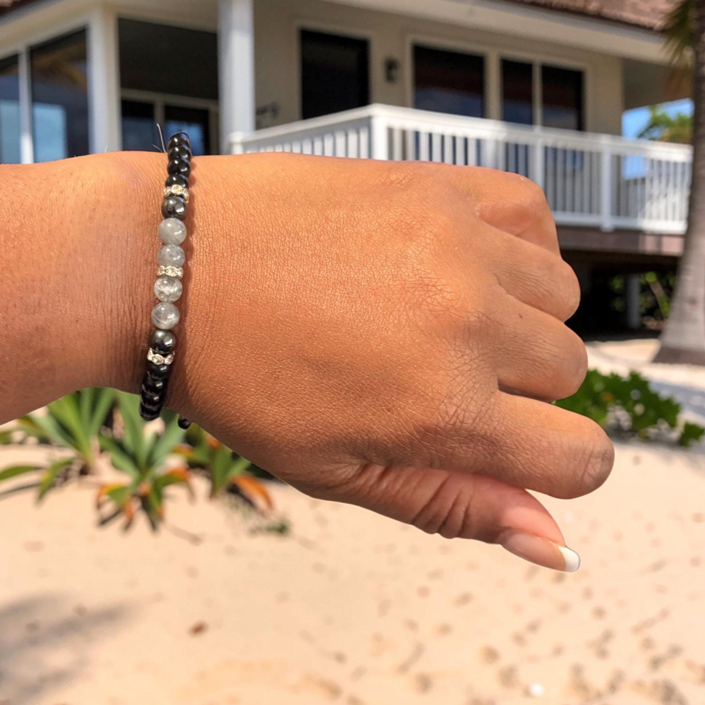 Grounded & Guided Bracelet - Black Tourmaline, Labradorite, and Hematite 6mm
