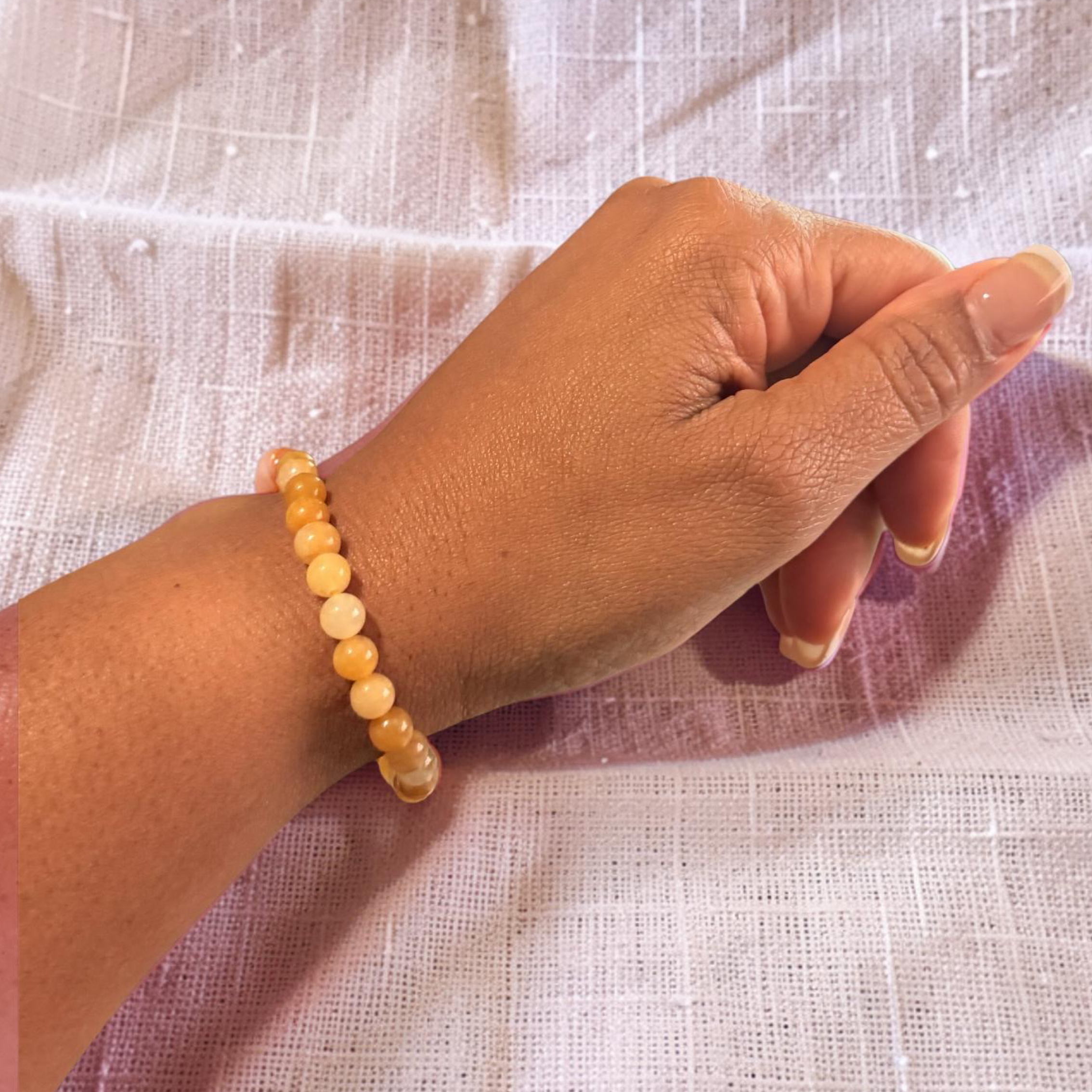 Yellow Jade Stackable Bracelet 6mm