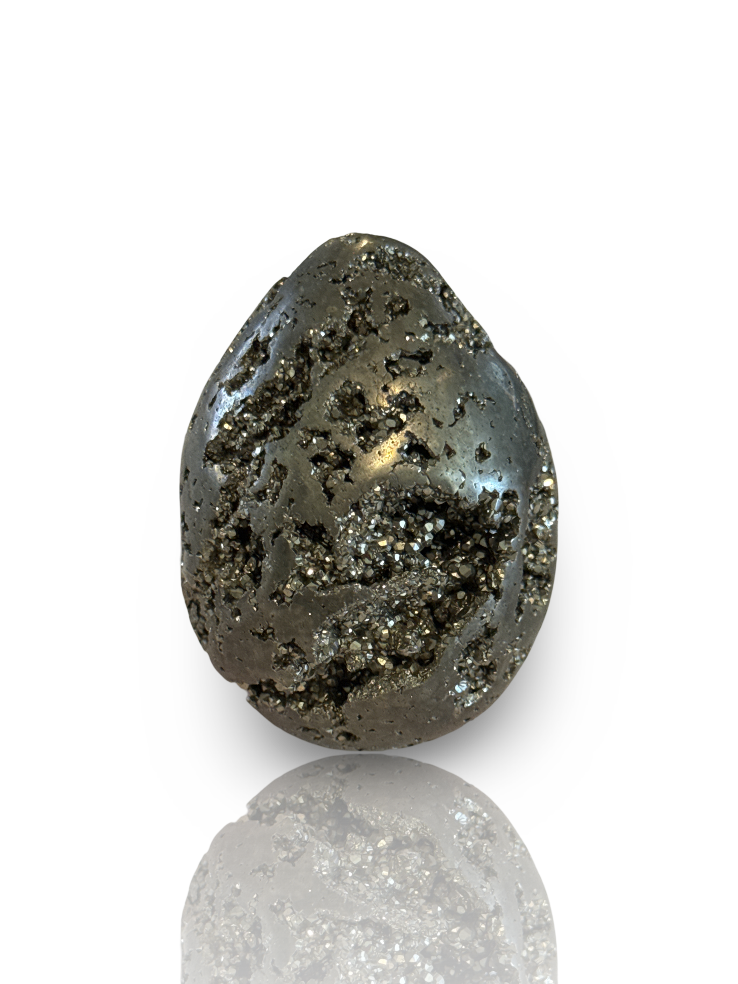 Natural Pyrite Druzy Egg – Ground & Protect