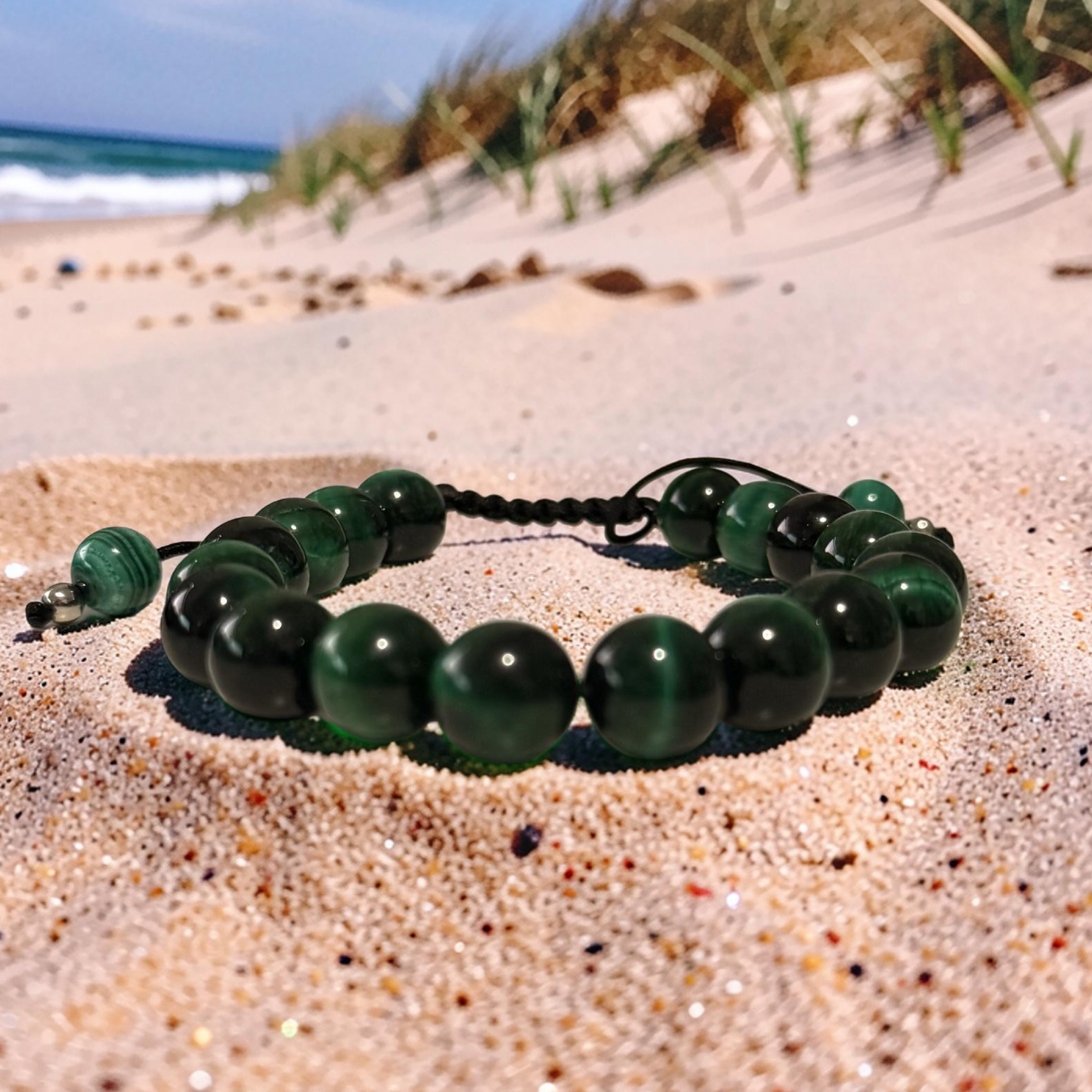 Growth Mindset Malachite Bracelet Adjustable 10mm