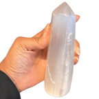 Selenite Prism Pointed Tower