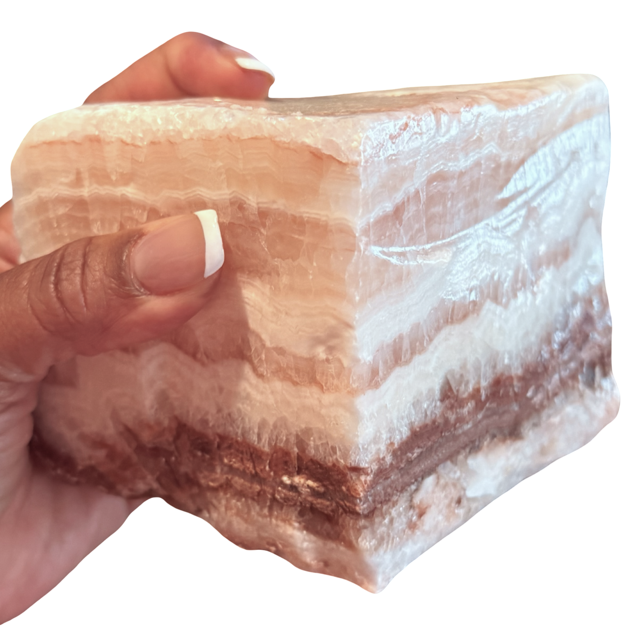 Pink Banded Calcite Statement Stone – Ground & Restore