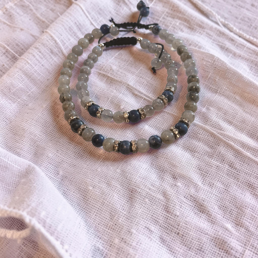 Labradorite & Sodalite - Inner Knowing Anklet Set 6mm