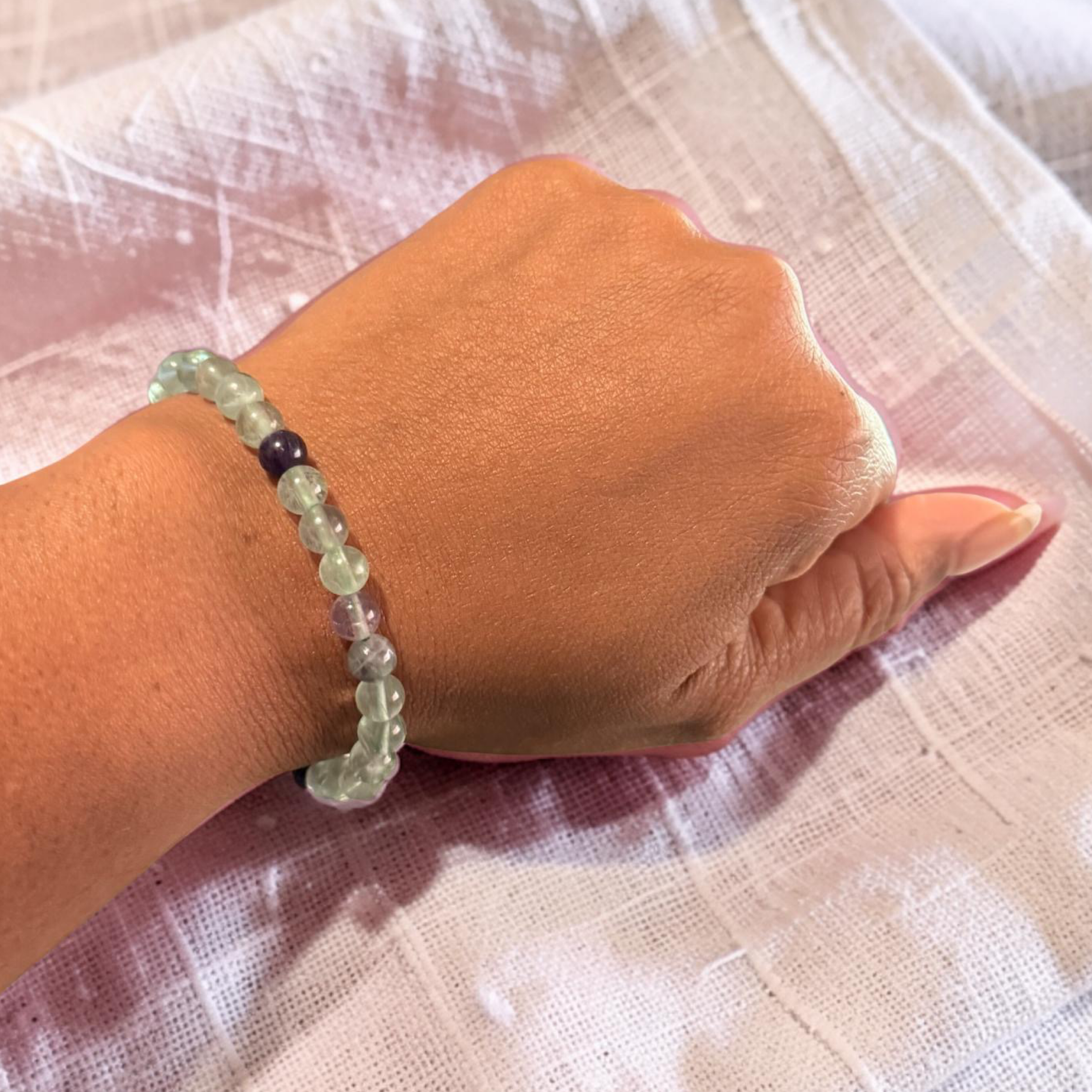 Fluorite Stackable Bracelet  6mm