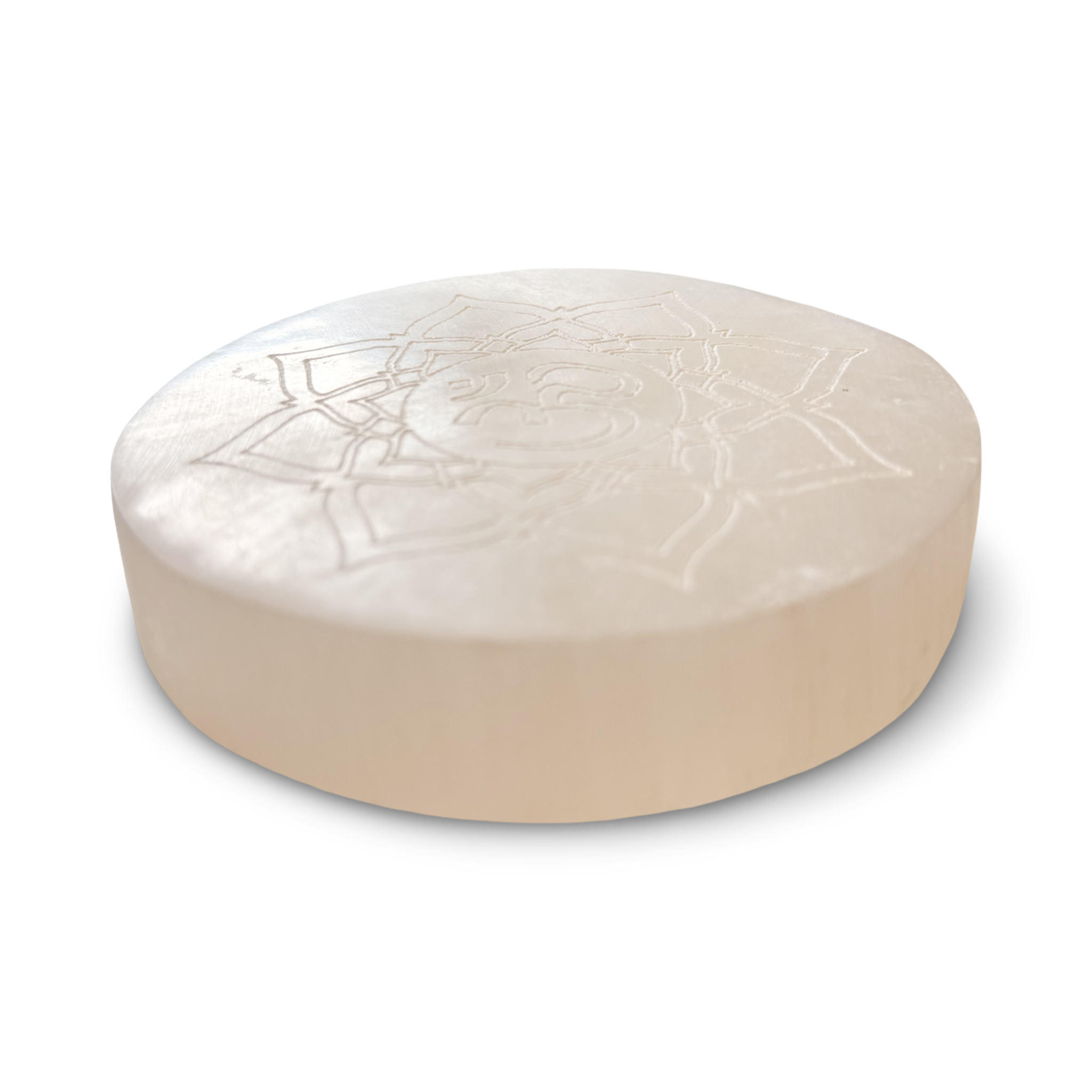 4" Om Selenite Reflection Plate