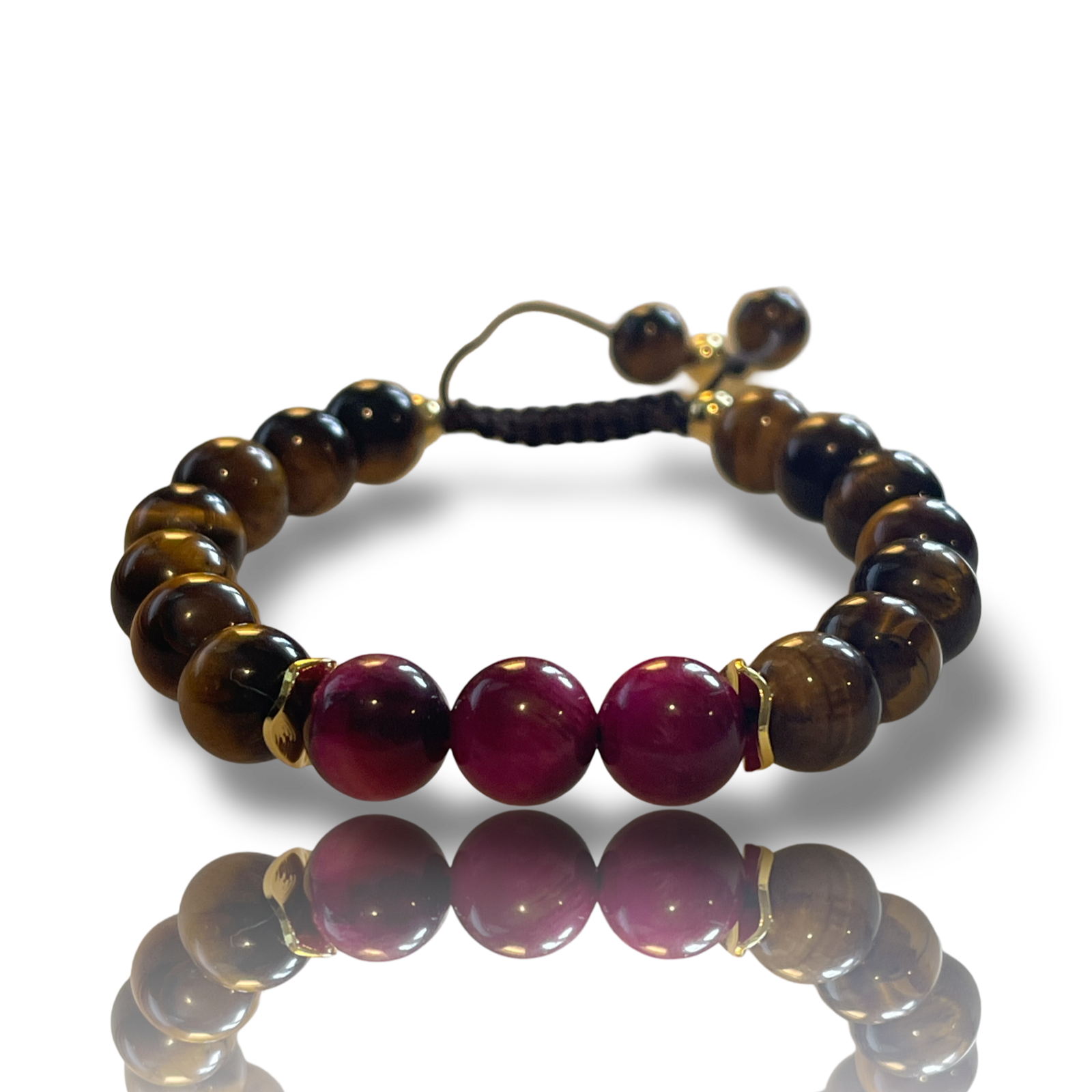 Tiger's Eye & Pink Tiger's Eye Bracelet Confidence & Protection - 10mm
