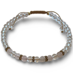 Calm Heart Anklet - Clear Quartz & Rose Quartz 6mm