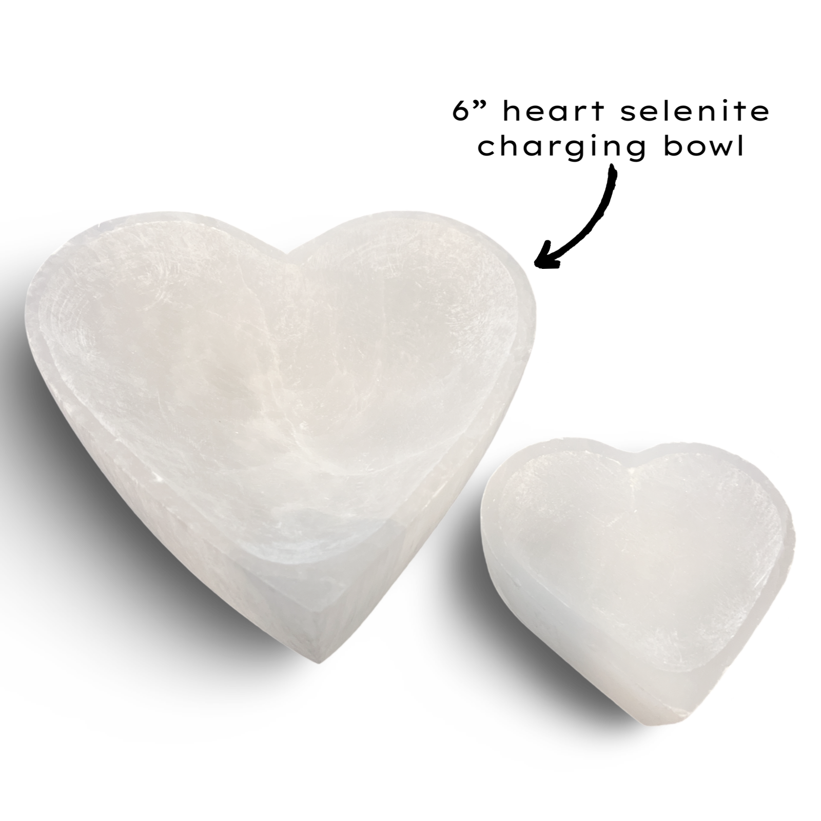 Heart Shaped Selenite Bowl - 6 Inch