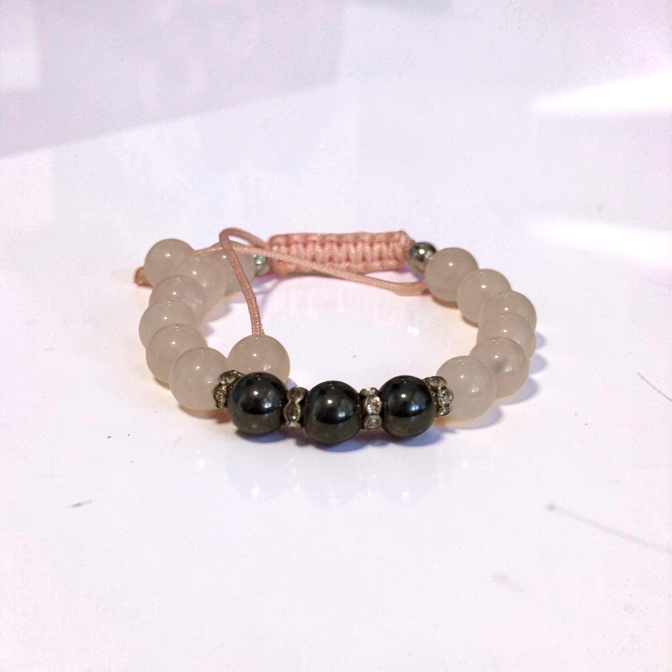Little Love Bracelet -  Natural Rose Quartz & Hematite