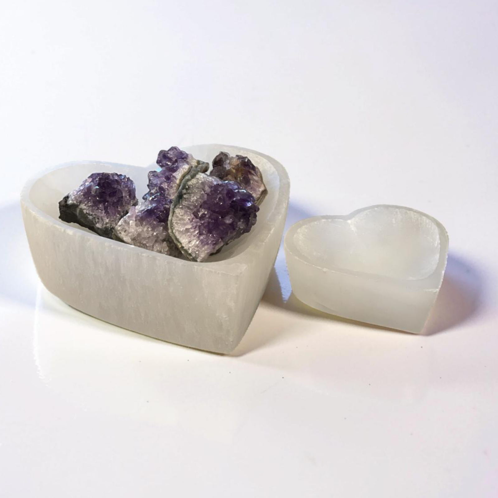 Heart Shaped Selenite Bowl - 6 Inch