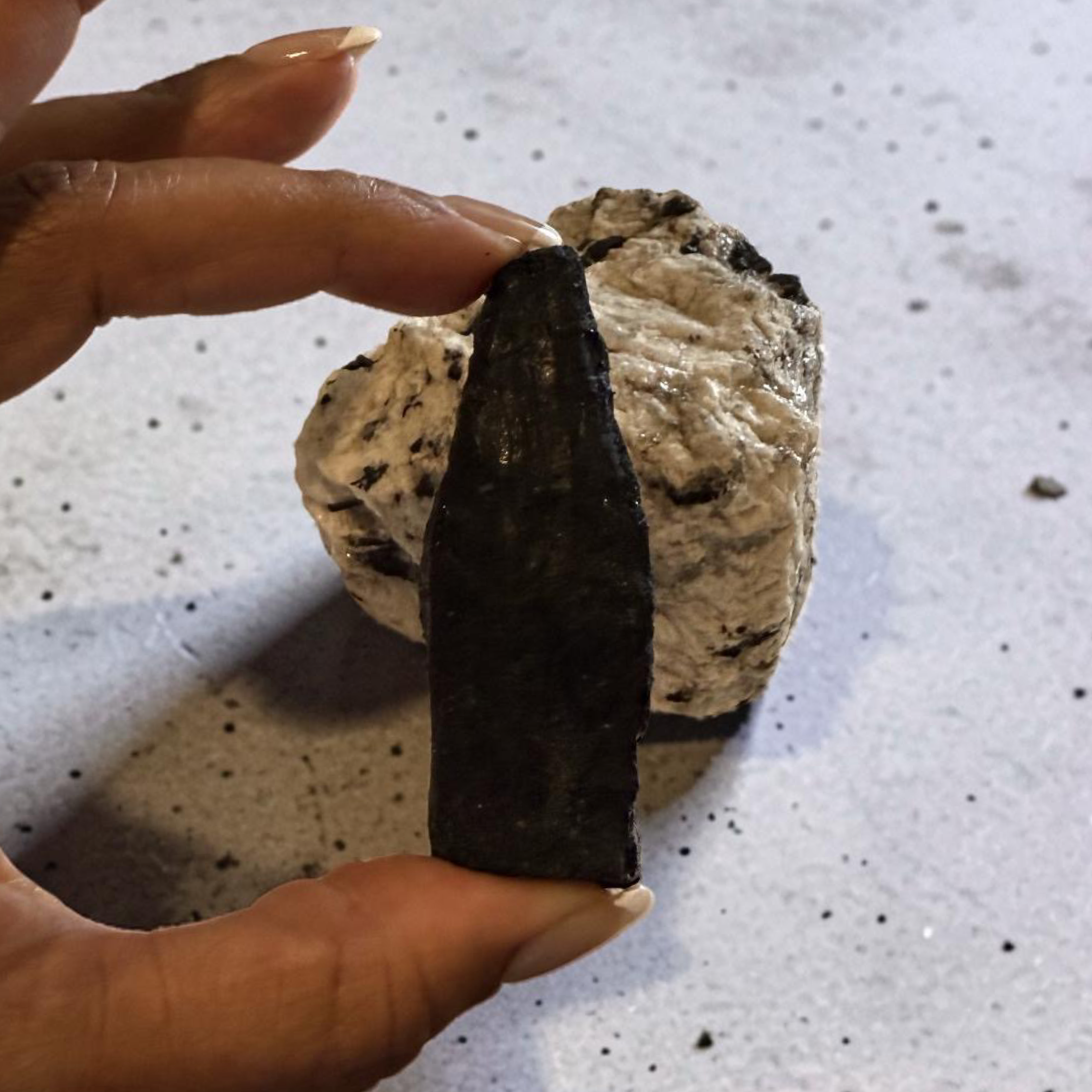 PEGMATITE (Igneous Rock w Black Tourmaline) Protection & Grounding 2pc Stone Set