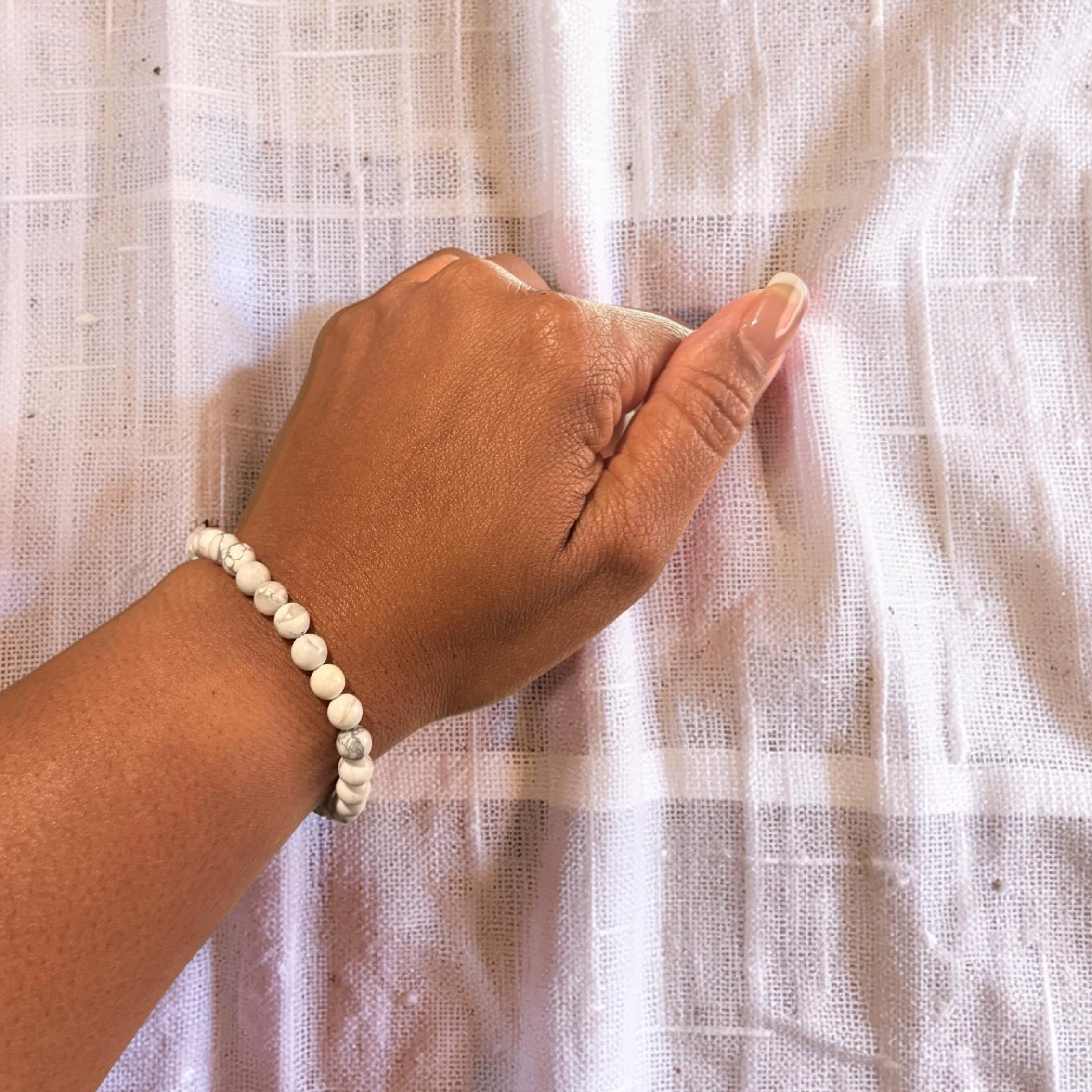 White Howlite Stackable Bracelet 6mm