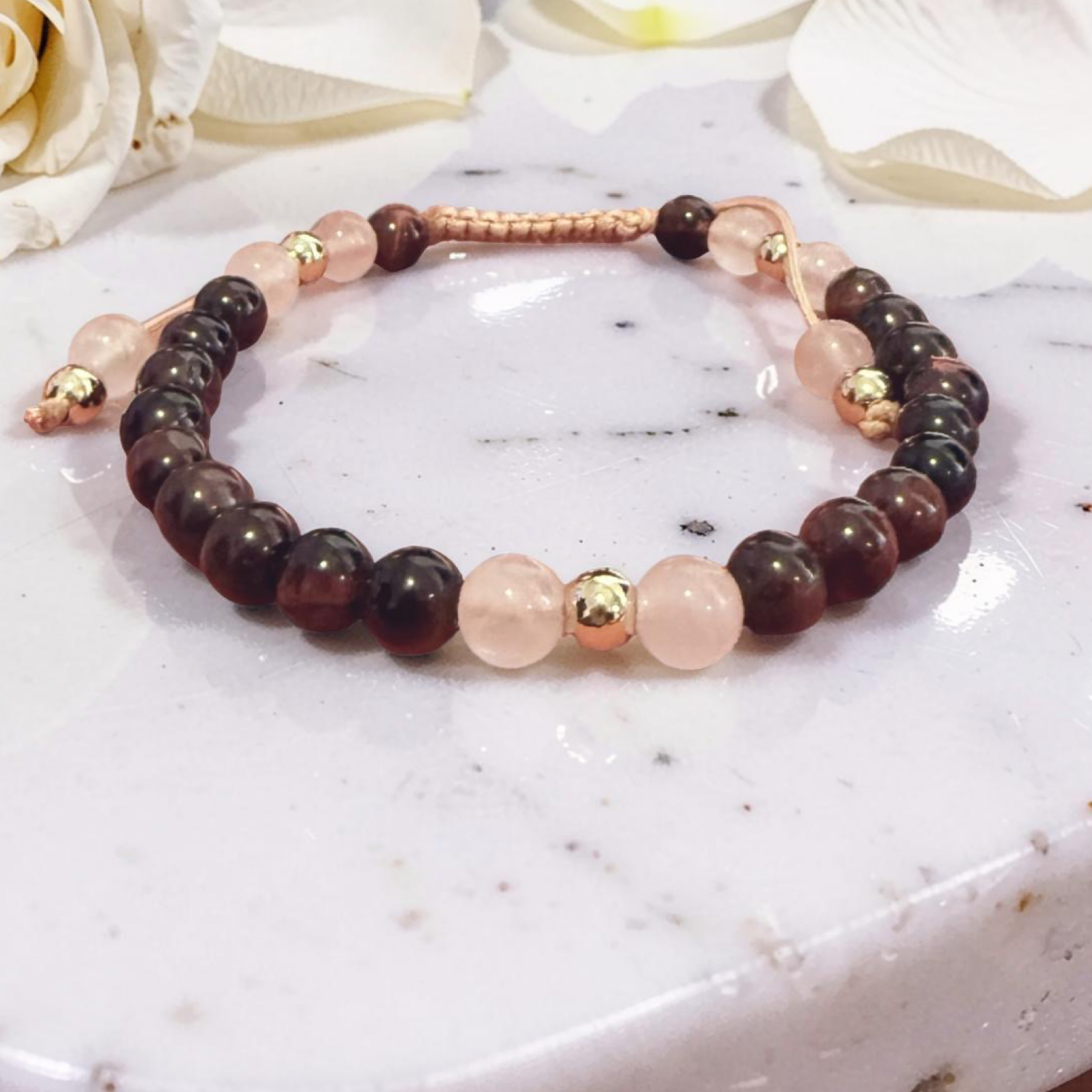 Red Tiger’s Eye & Rose Quartz Bracelet 6mm