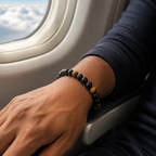 Men’s Black Obsidian & Tiger’s Eye Stretch Bracelet