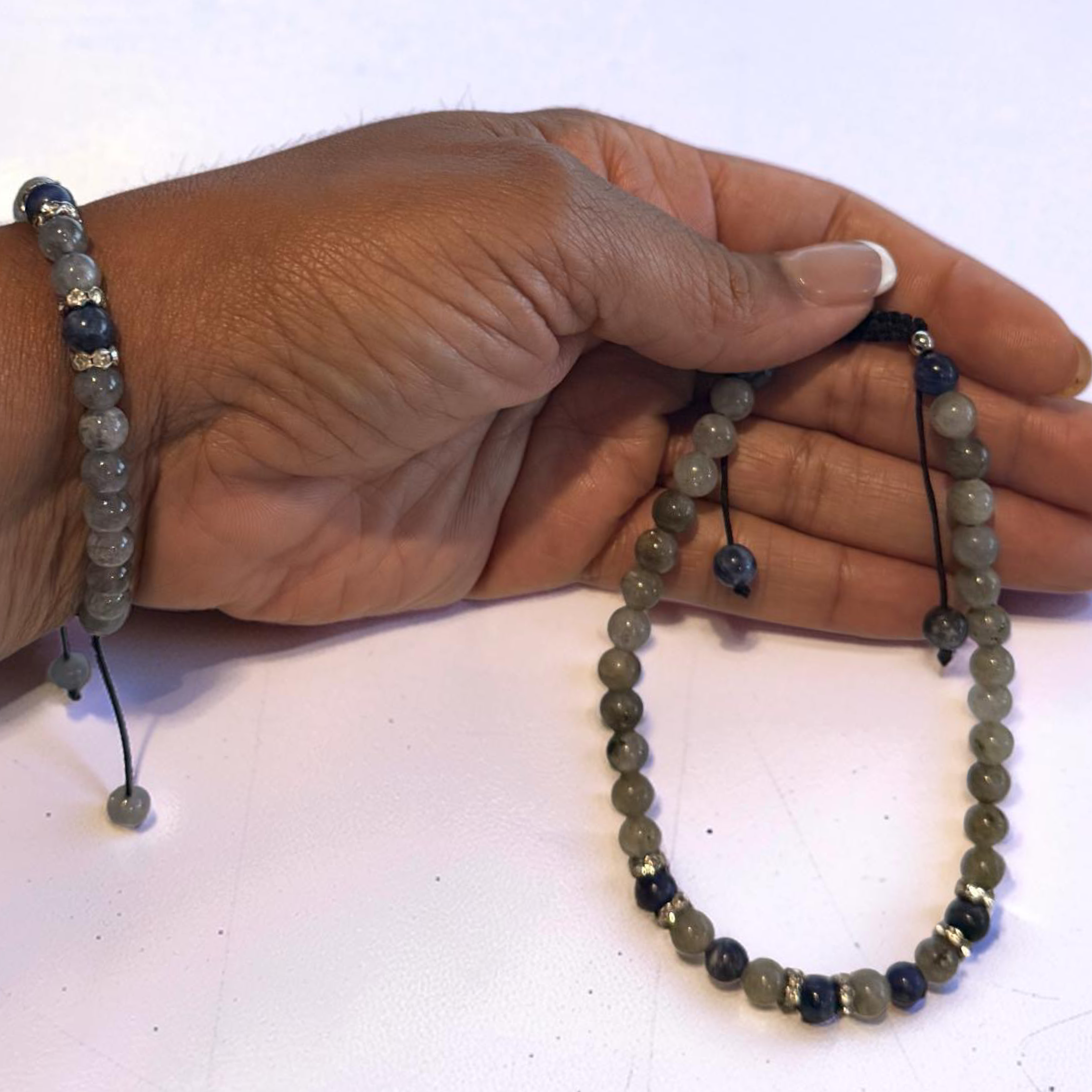 Labradorite & Sodalite - Inner Knowing Anklet Set 6mm