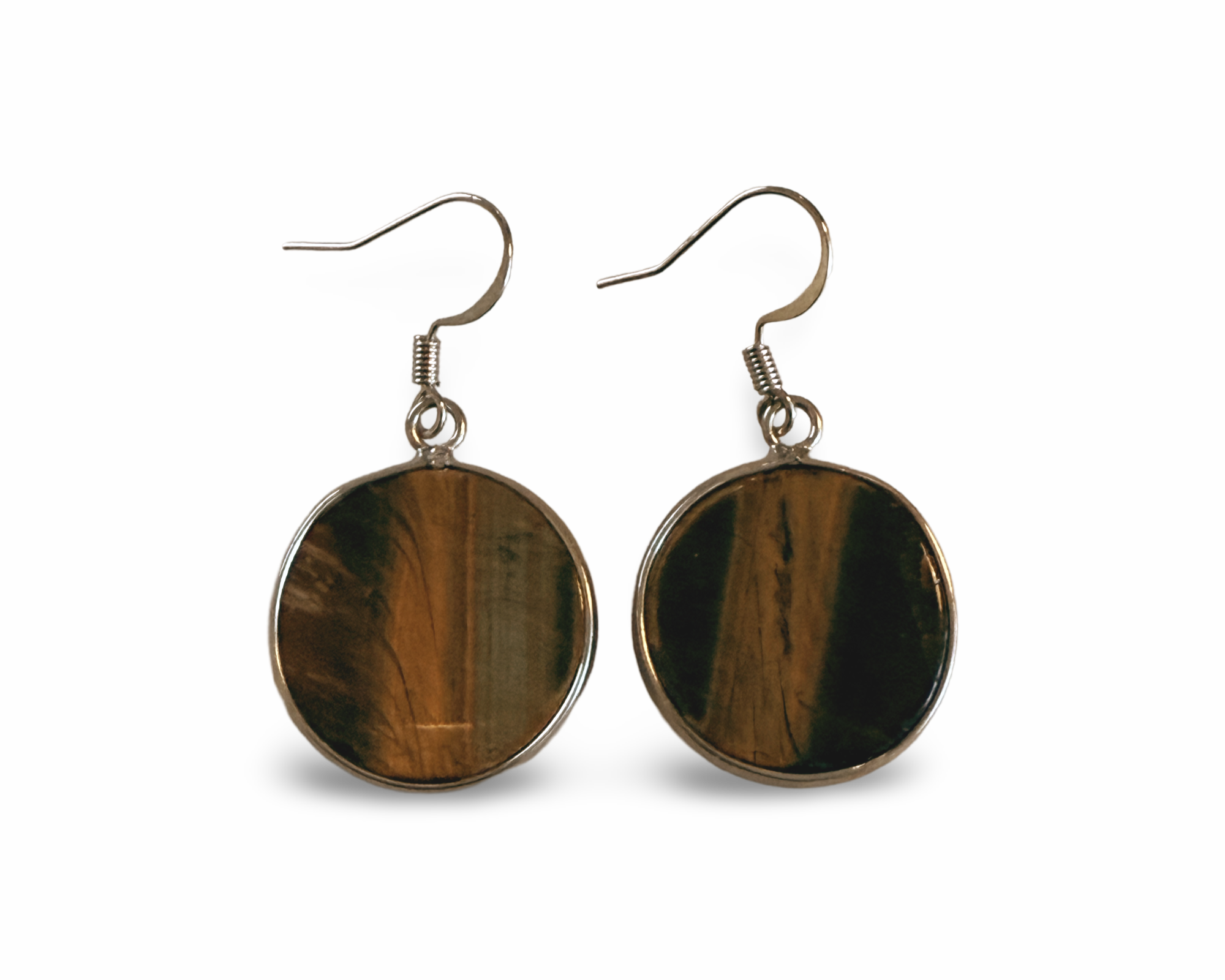 Tiger’s Eye Circle Drop Earrings