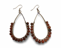 Red Jasper Beaded Teardrop Earrings