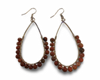 Red Jasper Beaded Teardrop Earrings