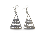 Labradorite Chip Triangle Earrings