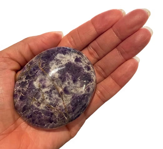 Chevron Amethyst Palm Stone~ Spiritual Growth & Protection