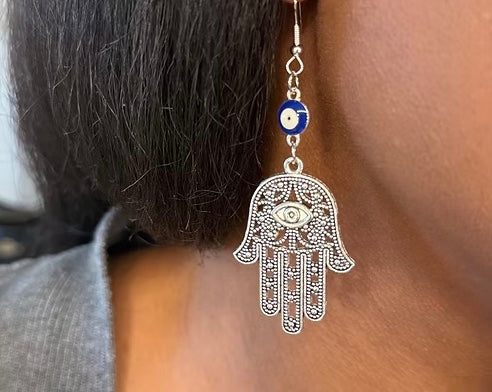 Hamsa & Evil Eye Protection Earrings