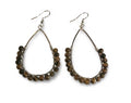 Tiger’s Eye Beaded Teardrop Earrings