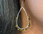 Tiger’s Eye Beaded Teardrop Earrings