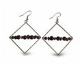 Garnet Geometric Drop Earrings: