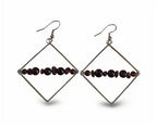 Garnet Geometric Drop Earrings: