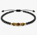 Grounded Abundance Anklet  Black Obsidian & Golden Tiger's Eye 4mm