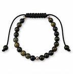 Black Obsidian Kids Adjustable Bracelet 4mm