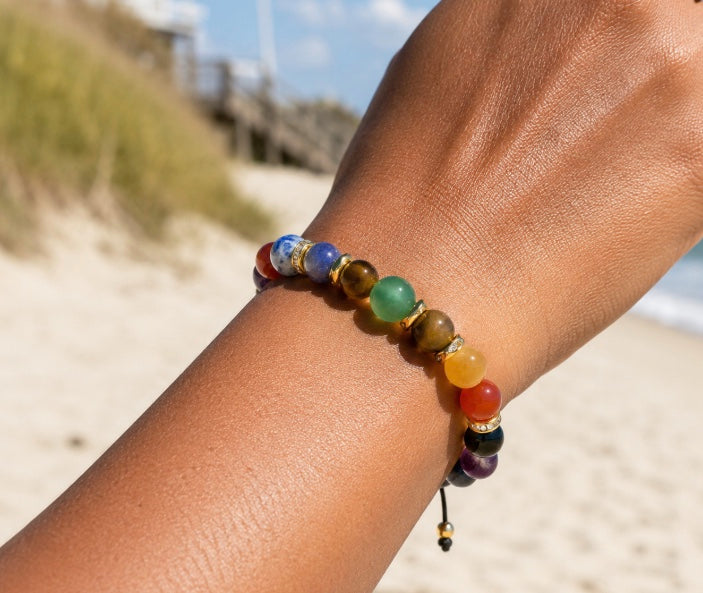 7 Chakra Inspired Adjustable Bracelet 10mm
