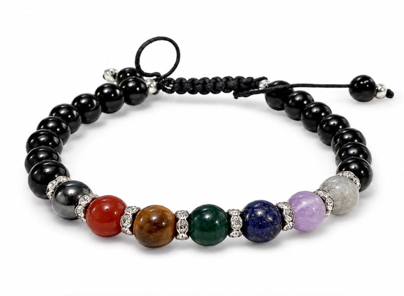 7 Chakra Adjustable Bracelet  6mm