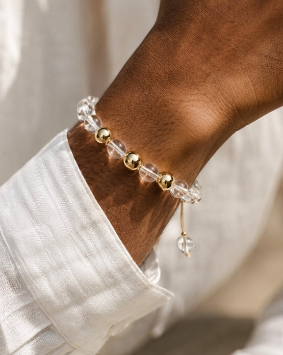 Clear Path Clear Quartz Adjusutable Bracelet 8mm