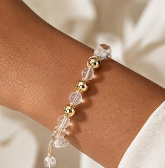 Clear Path Clear Quartz Adjusutable Bracelet 8mm
