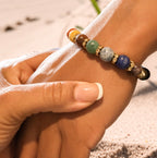 7 Chakra Black Obsidian Adjustable Bracelet 10mm