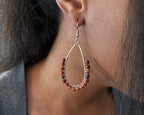 Red Jasper Beaded Teardrop Earrings